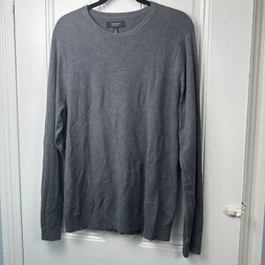 Nordstrom Sweater Mens Medium Gray Silk Blend Knit Preppy Long Sleeve Crewneck